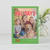 グリンチのマックス パーソナライズ フォト ホリデー カード (スタンド正面)