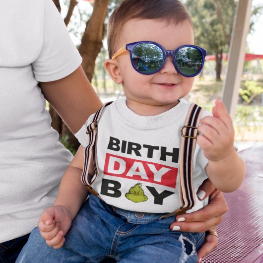 グリンチの雪の結晶の誕生日ボーイ ベビーTシャツ