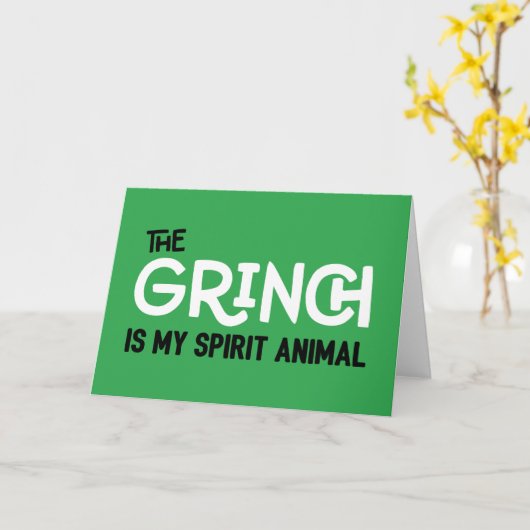 グリンチは私のスピリットアニマルだ カード (黄色い花)