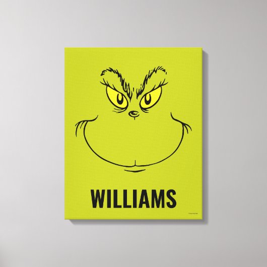 グリンチパーソナライズされたーがクリスマス顔を盗んだ方法 キャンバスプリント (正面)