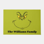 グリンチパーソナライズされたーがクリスマス顔を盗んだ方法 ドアマット (正面)