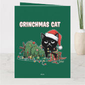 グリンチャスマスの猫 | グズグズの黒猫のクリスマス カード (裏面)