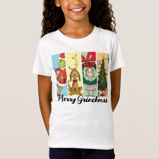 グリンチャマスの楽しいホリデーコラージュ Tシャツ (正面)