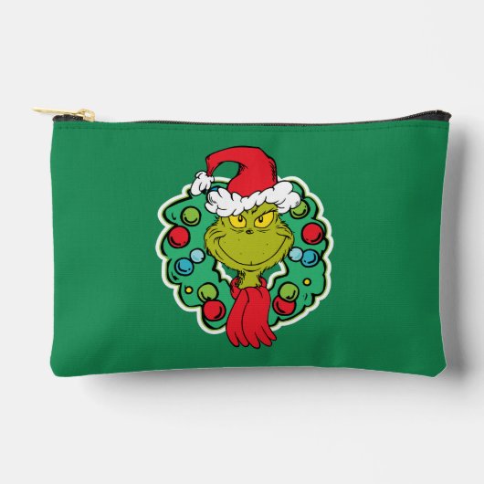 グリンチ | クリスマス ホリデー リース アクセサリーポーチ (正面)