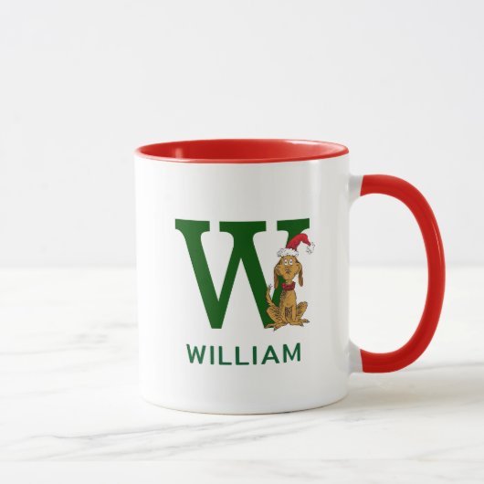 グリンチ・マックスの名入れモノグラムデザイン マグカップ (右)