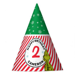 グリンチ レッド グリーン スノーフレーク バースデー パーティーハット
