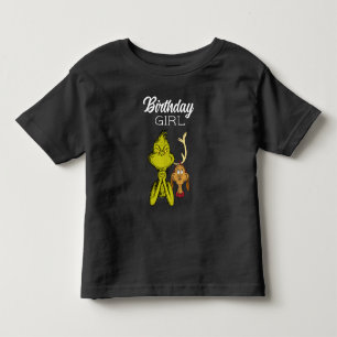 グリンチ 黒板 お誕生日 ガール トドラーTシャツ