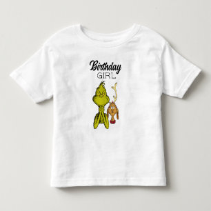 グリンチ 黒板 誕生日 ガール トドラーTシャツ