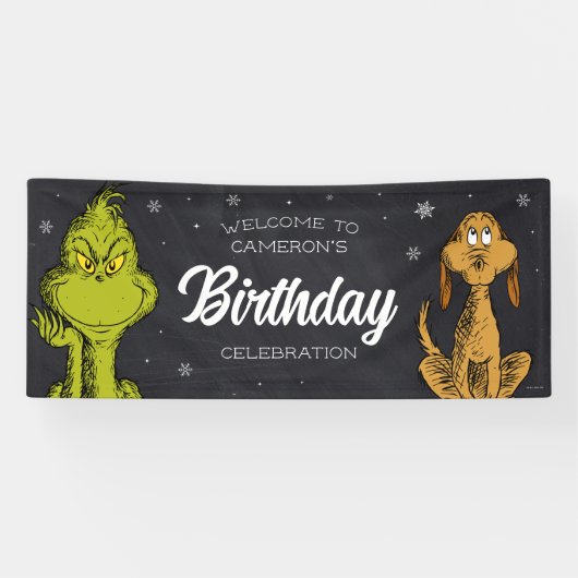 グリンチ 黒板 誕生日 横断幕 (横)