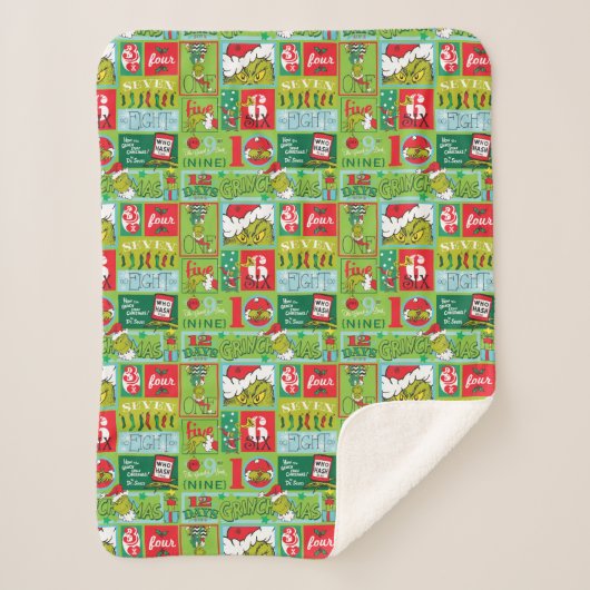 グリンチ | 12日のグリンクマス模様 シェルパブランケット (正面)