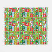 グリンチ | 12日のグリンクマス模様 フリースブランケット (正面(横))