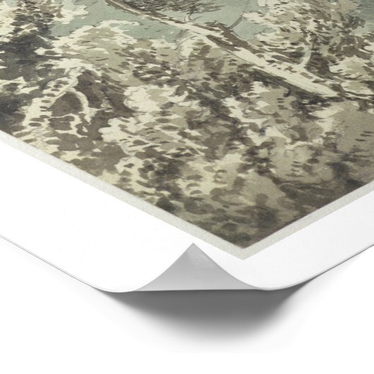 グリンデルワルト付近c.1796 (gr上の青と灰色の洗浄 ポスター (角)