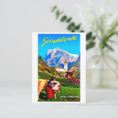 グリンデルワルト,村,スイス,春,ヴィンテージ ポストカード (スタンド正面)