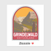 グリンデルワルドスイストラベルアートヴィンテージ シール (シート)