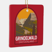 グリンデルワルドスイストラベルアートヴィンテージ セラミックオーナメント (右)