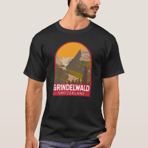 グリンデルワルドスイストラベルアートヴィンテージ Tシャツ