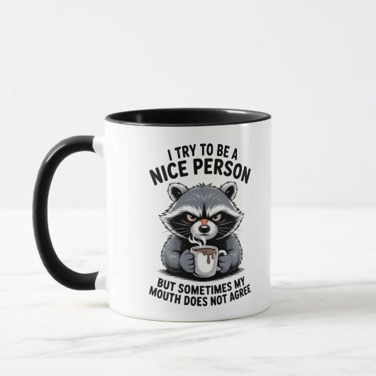グリンピーなアライグマのコーヒーマグ マグカップ (左)