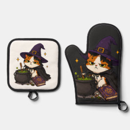 グリンピーな魔女猫のハロウィン 鍋つかみ&鍋敷きセット