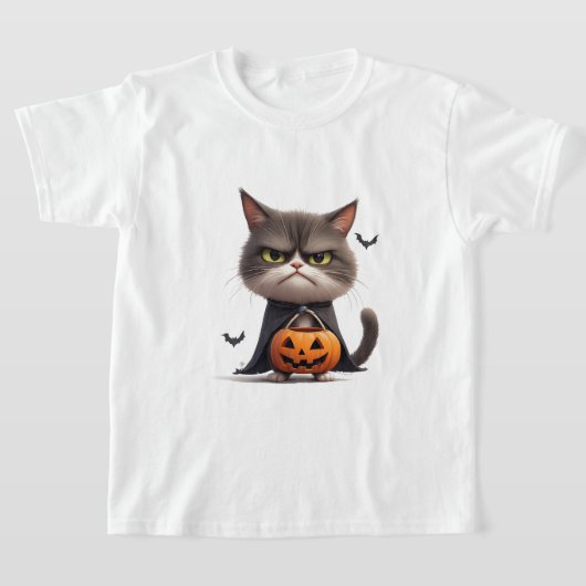 グリンピーパンプキン魔女猫のハロウィンテーマ 🎃 Tシャツ (レイダウン)