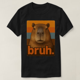 グリンピー・カピバラの「bruh」ミーム - 笑えるレトロ動物デザイン tシャツ
