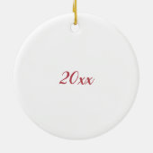 グリン顔と赤いハート パーソナライズされた セラミックオーナメント (裏面)