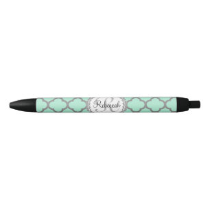グリーかわいらしン&グレークローバーモノグラムローレル 黒ボールペン