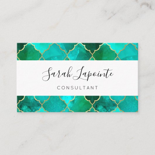 グリークオーツ&金ゴールドシック&モロッコパタエレガントーン 名刺 (正面)