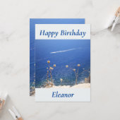 グリークブルーシーフラット誕生日カード カード (正面/裏面インサイチュ)