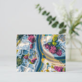 グリークマウンテンヴィレッジ通りウィズブーゲンビリア シーズンポストカード (スタンド正面)