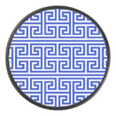 グリークメアンダー鍵スクエアHパターンブルー アイスホッケーパック (正面)