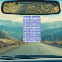 グリークメアンダー鍵スクエアHパターンブルー