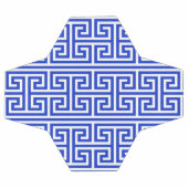 グリークメアンダー鍵スクエアHパターンブルー サッカーボール (フラット)