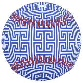 グリークメアンダー鍵スクエアHパターンブルー ソフトボール (正面)