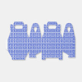 グリークメアンダー鍵スクエアHパターンブルー フェイバーボックス (折り畳みなし)