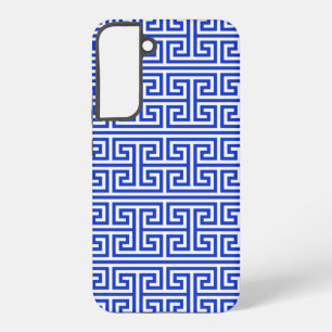 グリークメアンダー鍵スクエアHパターンブルー SAMSUNG GALAXY S22+ケース