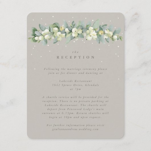 グリーゲスノーベリー+ユーカリウェディングレセプション エンクロージャーカード (正面)