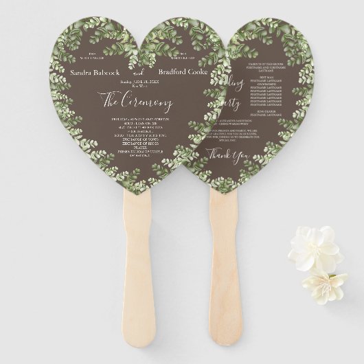 グリーゲユーカリ秋秋のハート形 ハンドファン (正面&裏面)