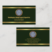 グリーシンプルン金ゴールドのグ縁どローバルインポートの書き出し 名刺 (正面/裏面)