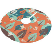 グリースフォレスト：ヴィンテージ自然シーン ブラッシュドポリエステルツリースカート (アングル)