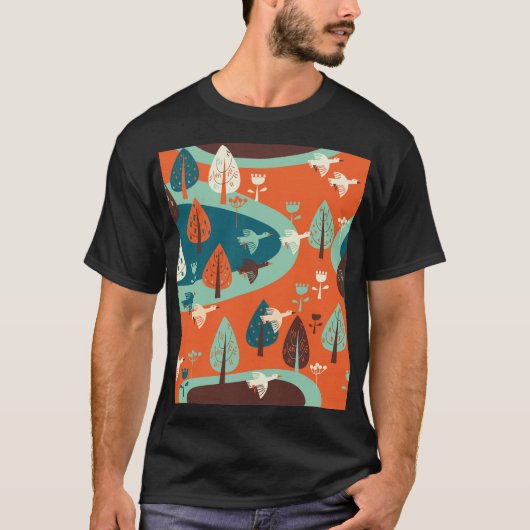 グリースフォレスト:ヴィンテージ自然シーン Tシャツ (正面)