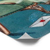 グリースブルービクトリアンベッドルーム ポスター (角)