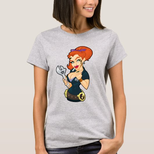 グリースモンキーガールTシャツダーク Tシャツ (正面)