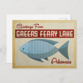 グリーズフェリーレイクフィッシュヴィンテージトラベル ポストカード (正面/裏面)