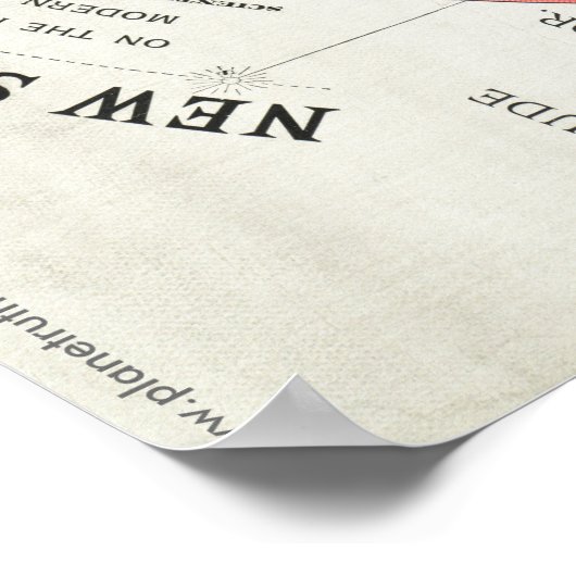 グリーソンの新しい世界地図ポスター ポスター (角)