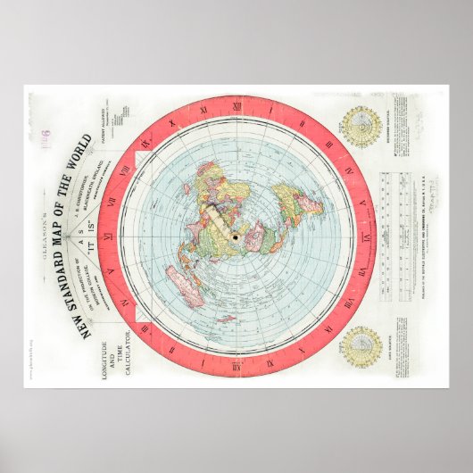 グリーソンの新しい世界標準マップ – High Rez ポスター (正面)