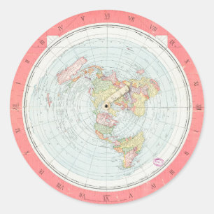 グリーソンの「世界の新しい標準地図」ステッカー ラウンドシール