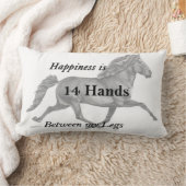 グリーッタアイスランドホース飛んでいるペース ランバークッション (ブランケット)