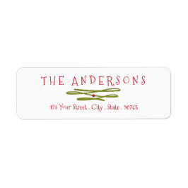 グリーッメリーググリーンバナー差出人住所 ラベル