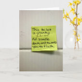 グリーテおもしろいィングカード：クランキートイレサイン写真 カード (黄色い花)