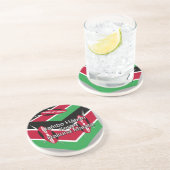 グリーティングと美しい美しいケニア国旗のキューブ コースター (側面)